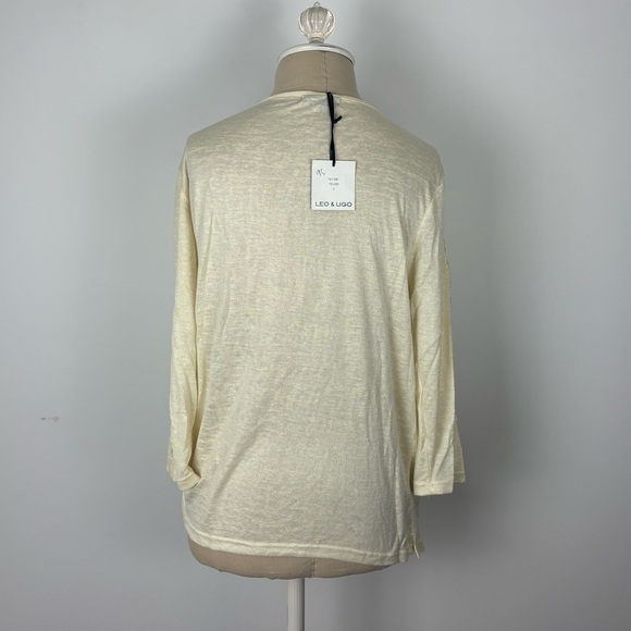 Leo & Ugo Lightweight Sweater Pale Yellow NWT - Picture 2 of 7
